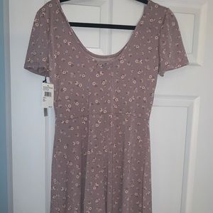 La la land dress lavender floral size L NWT